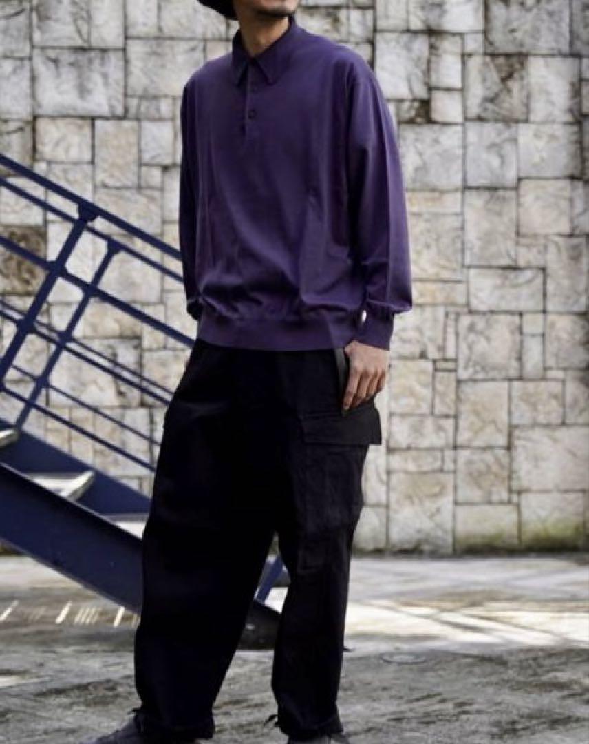 23SS COMOLI/ 18G長袖ニットポロ　サイズ3
