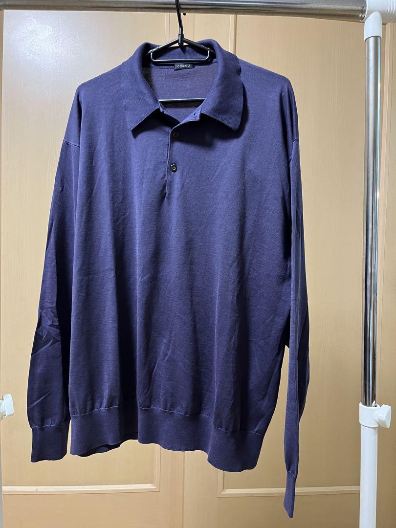 23SS COMOLI/ 18G長袖ニットポロ　サイズ3