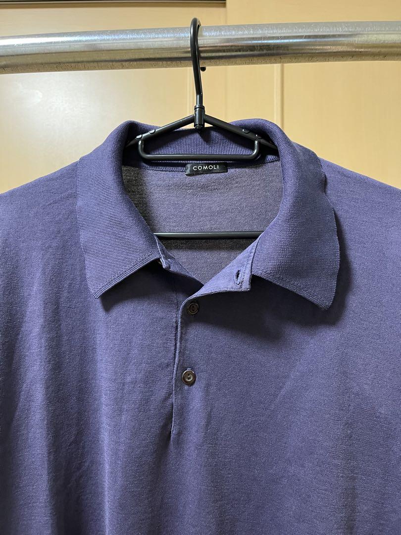 23SS COMOLI/ 18G長袖ニットポロ　サイズ3