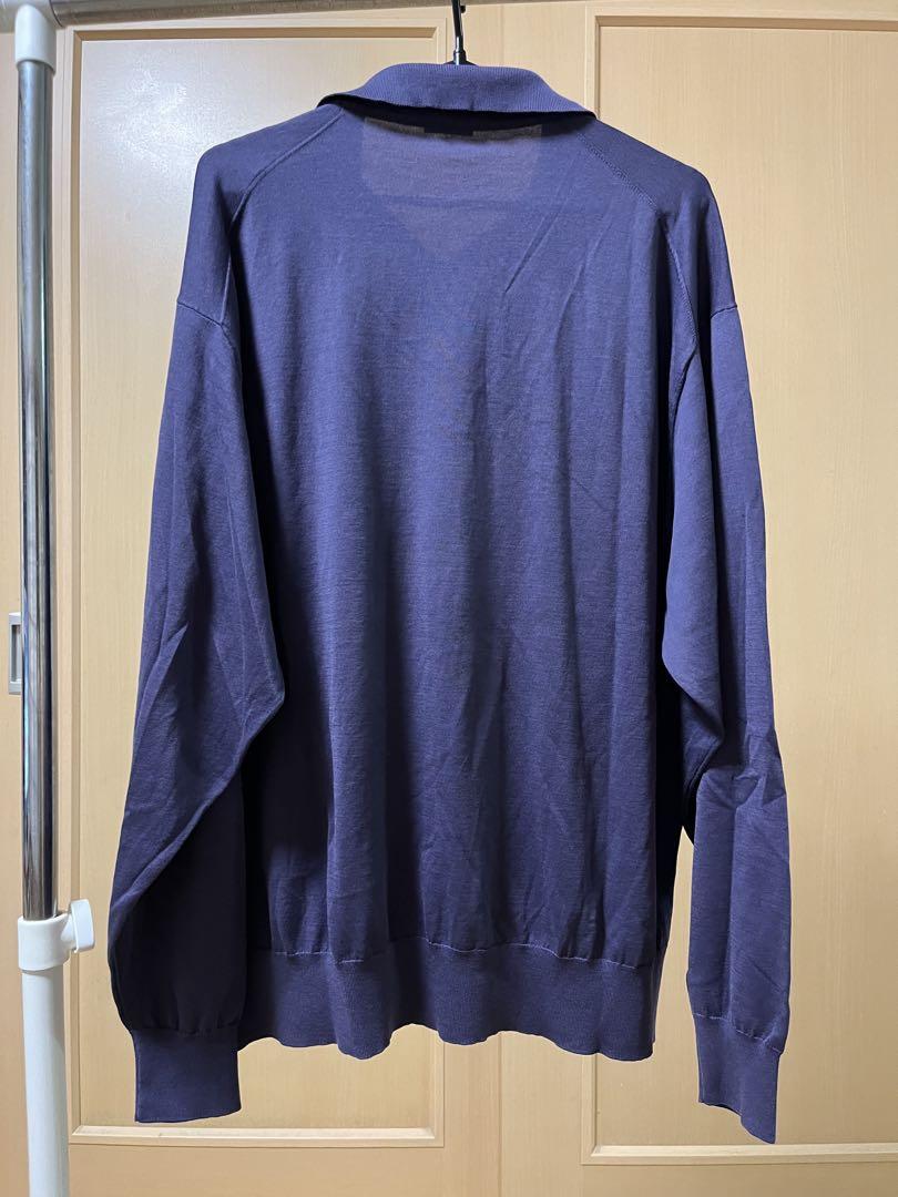 23SS COMOLI/ 18G長袖ニットポロ　サイズ3