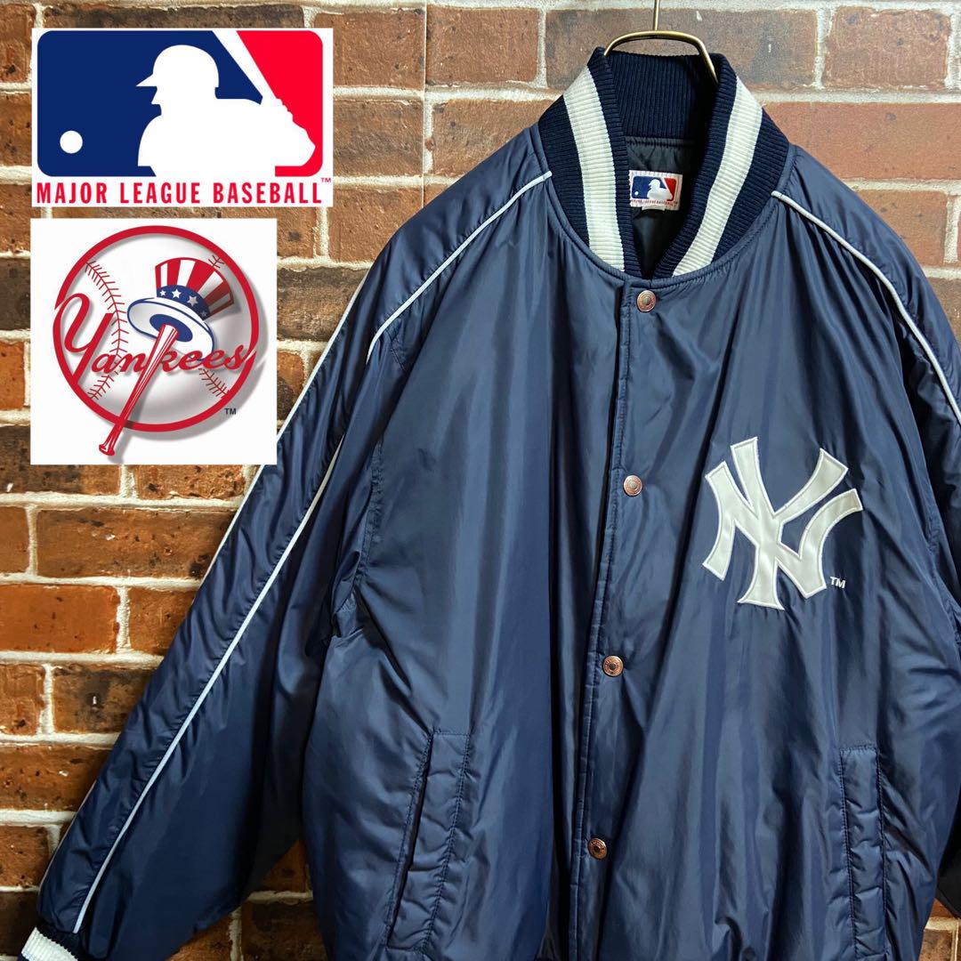 90s ヤンキース Yankees スタジャン ナイロンジャケット メジャー古着