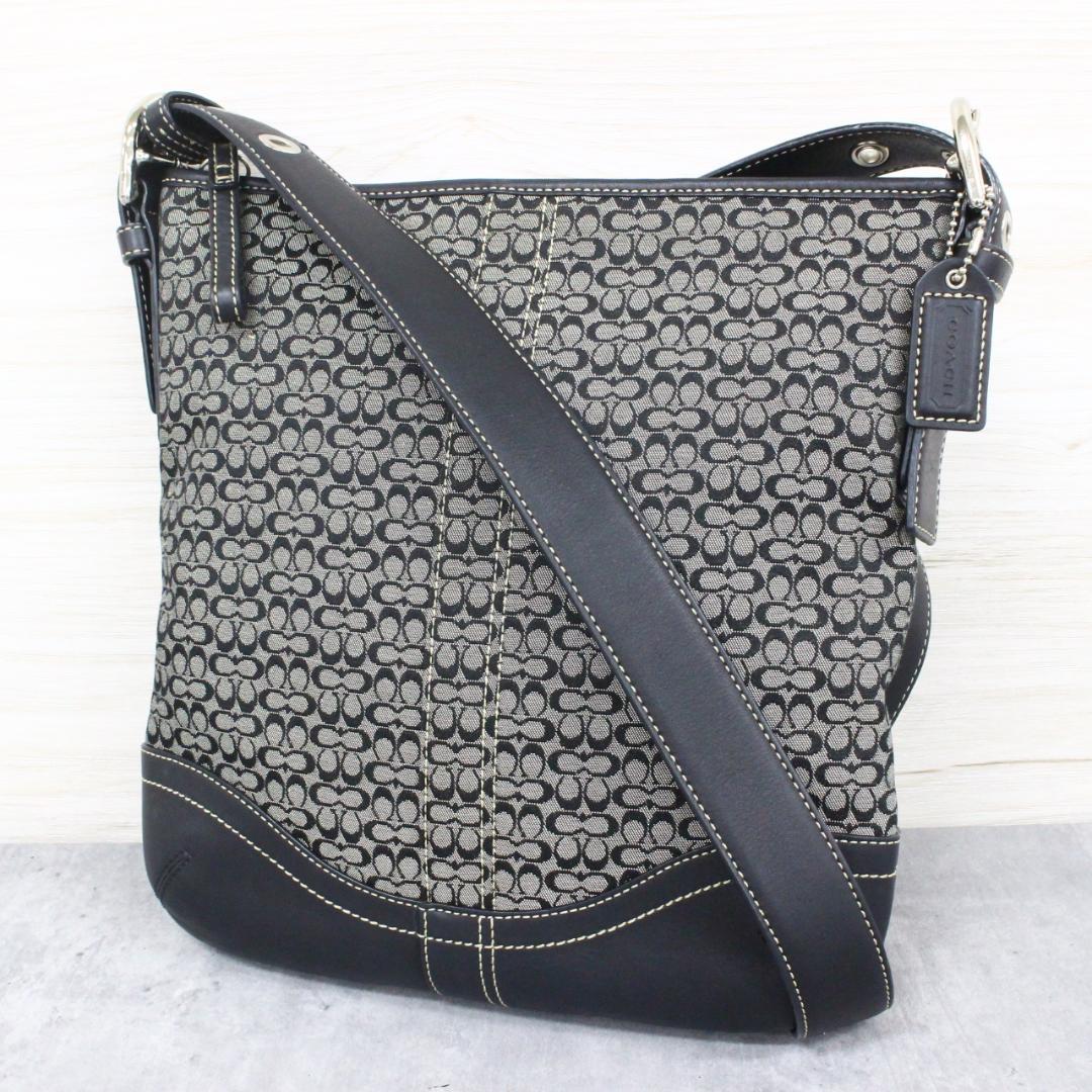 ◇COACH ミニシグネチャー ショルダーバッグ ブラック - メルカリ