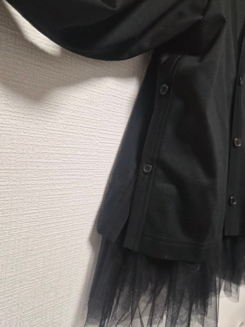 AD2023ノワール チュール付きカーディガン AD2023ノワール チュール付きカーディガン