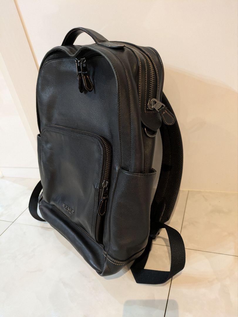 COACH 黒 レザー ビジネスバックパック