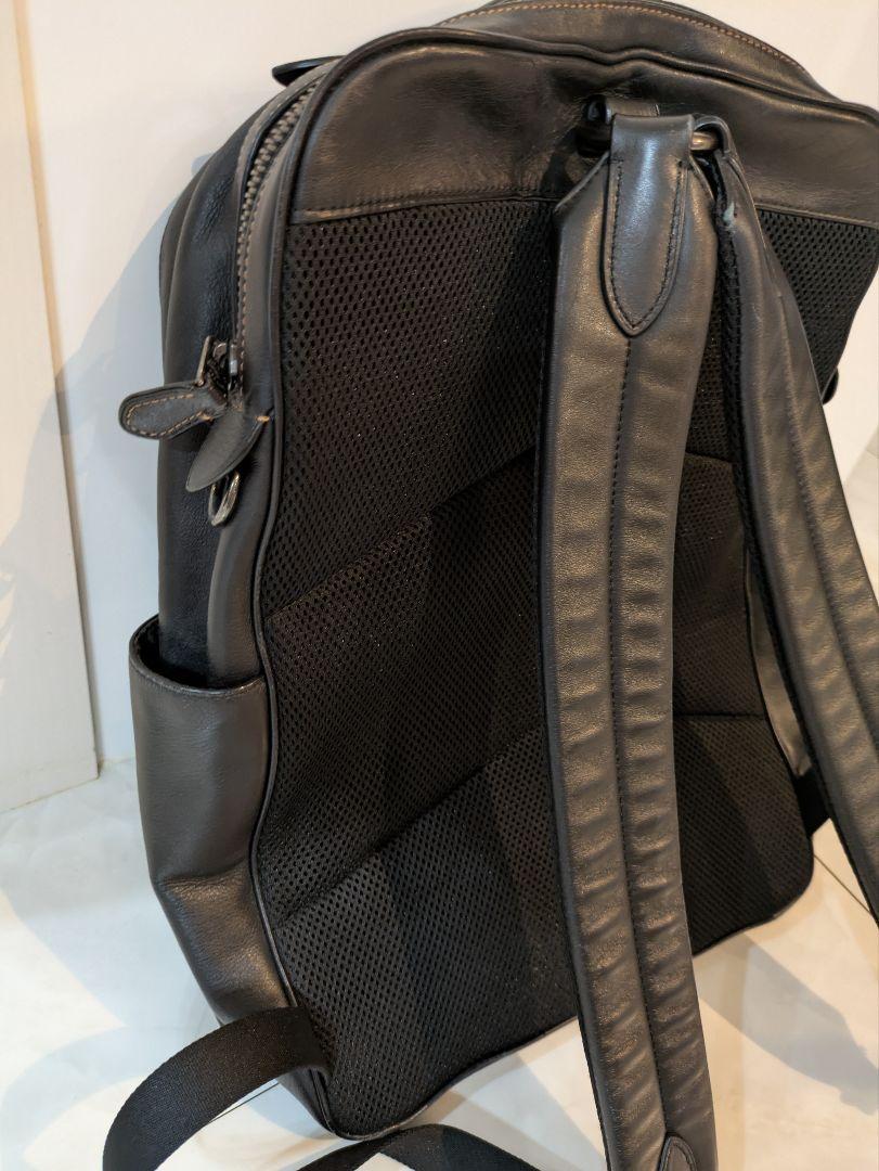 COACH 黒 レザー ビジネスバックパック