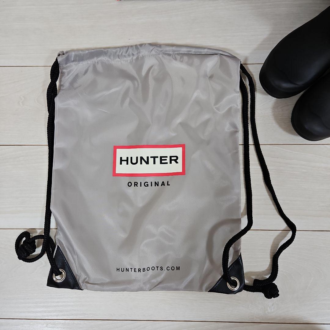 【未使用】HUNTER ハンター　ブラック ロングレインブーツ　２４センチ