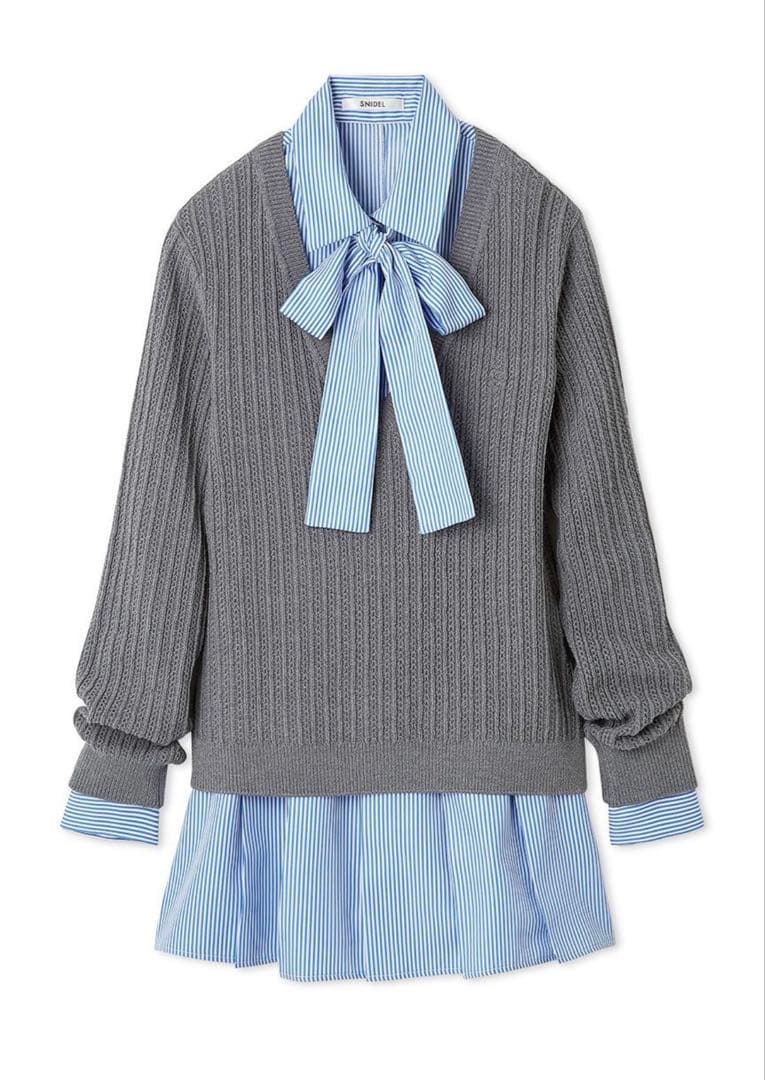 SNIDEL シャツコンビチュニック GRY サイズ1M Snidel