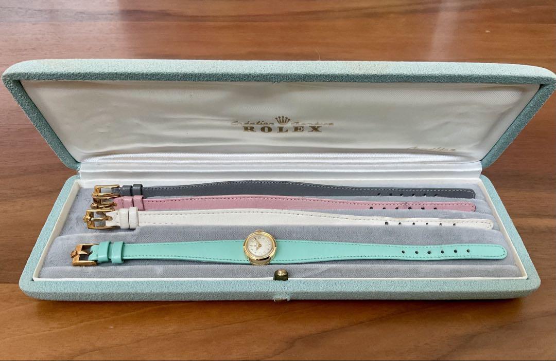カメレオン♡純正ベルトのみ♡アイボリーカラー♡フランス製 ROLEX ロレックス カメレオン 純正ベルト&尾錠 純正ボックス