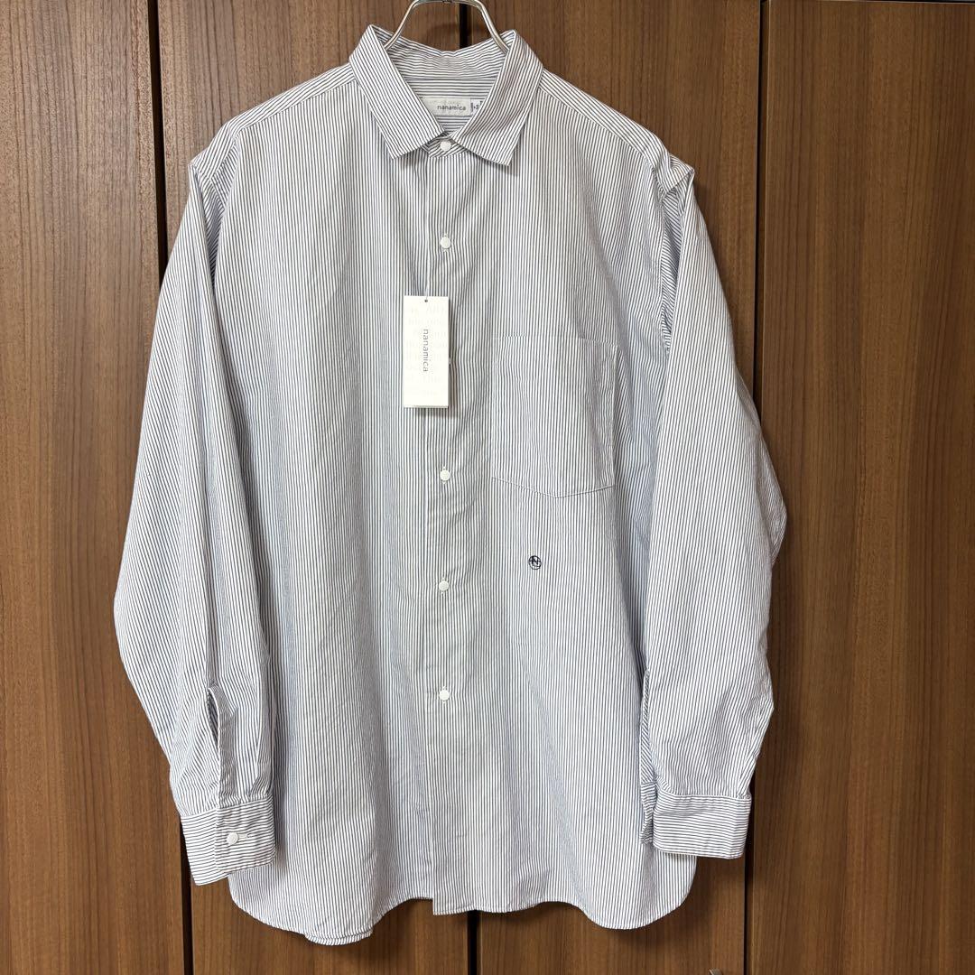 正規品 nanamica Stripe Wind Shirtrs ネイビー M