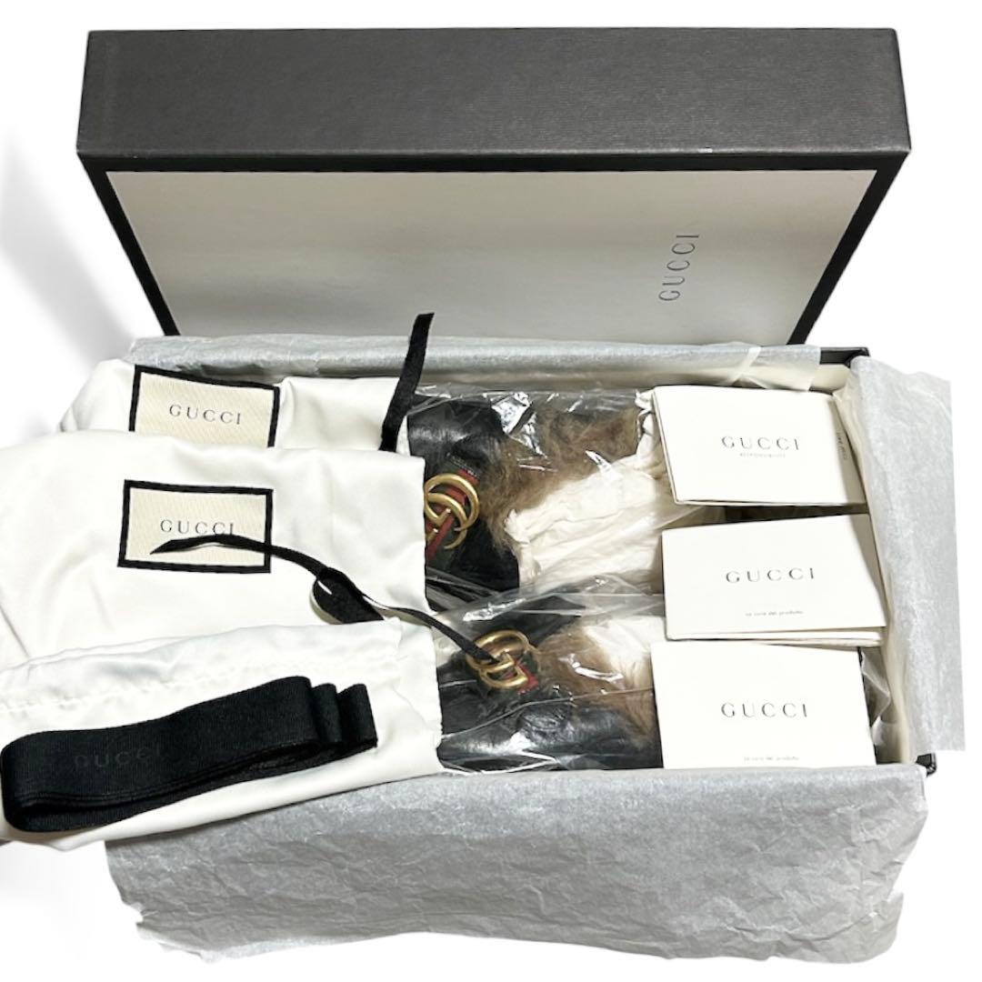 GUCCI GG シェリーライン プリンスタウン ファー スリッパ ITALY GUCCI GG シェリーライン プリンスタウン ファー スリッパ ITALY