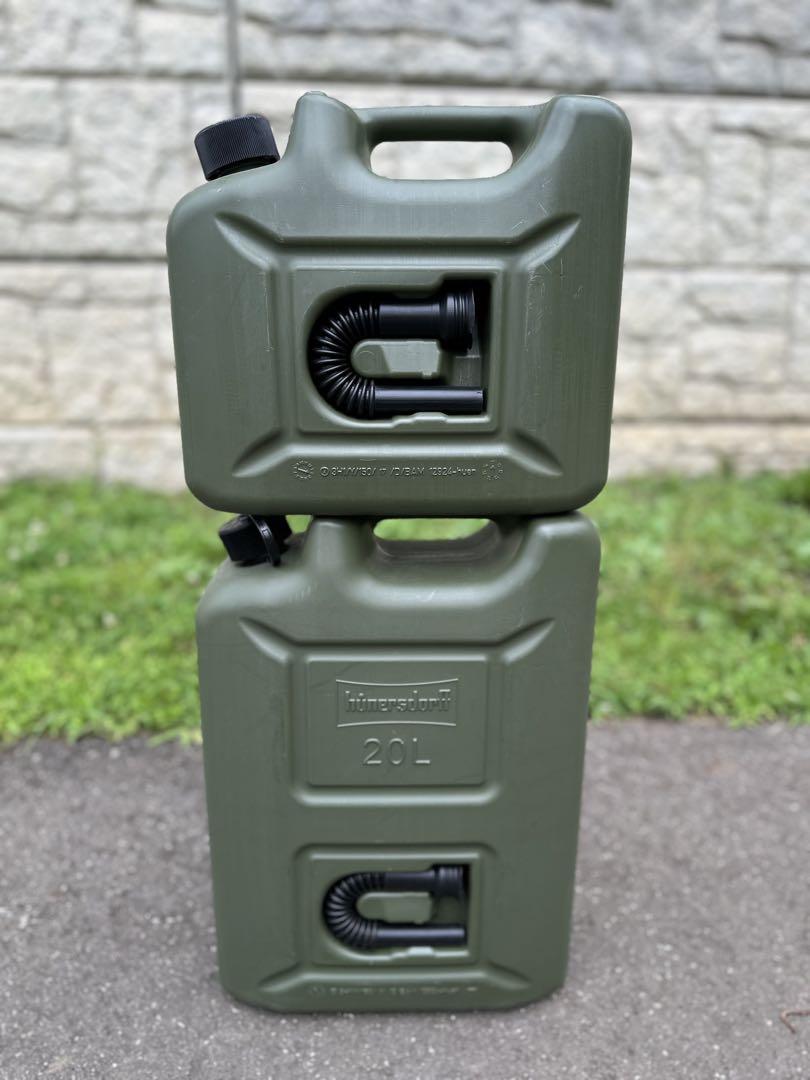 ヒューナースドルフ 10L +20L ポリタンク キャンプの灯油の持ち運びに！