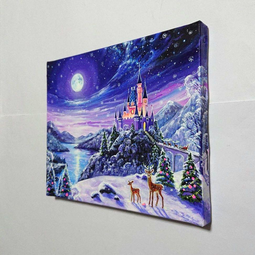 【Christmas⑥】アクリル画 F3 風景画 絵画