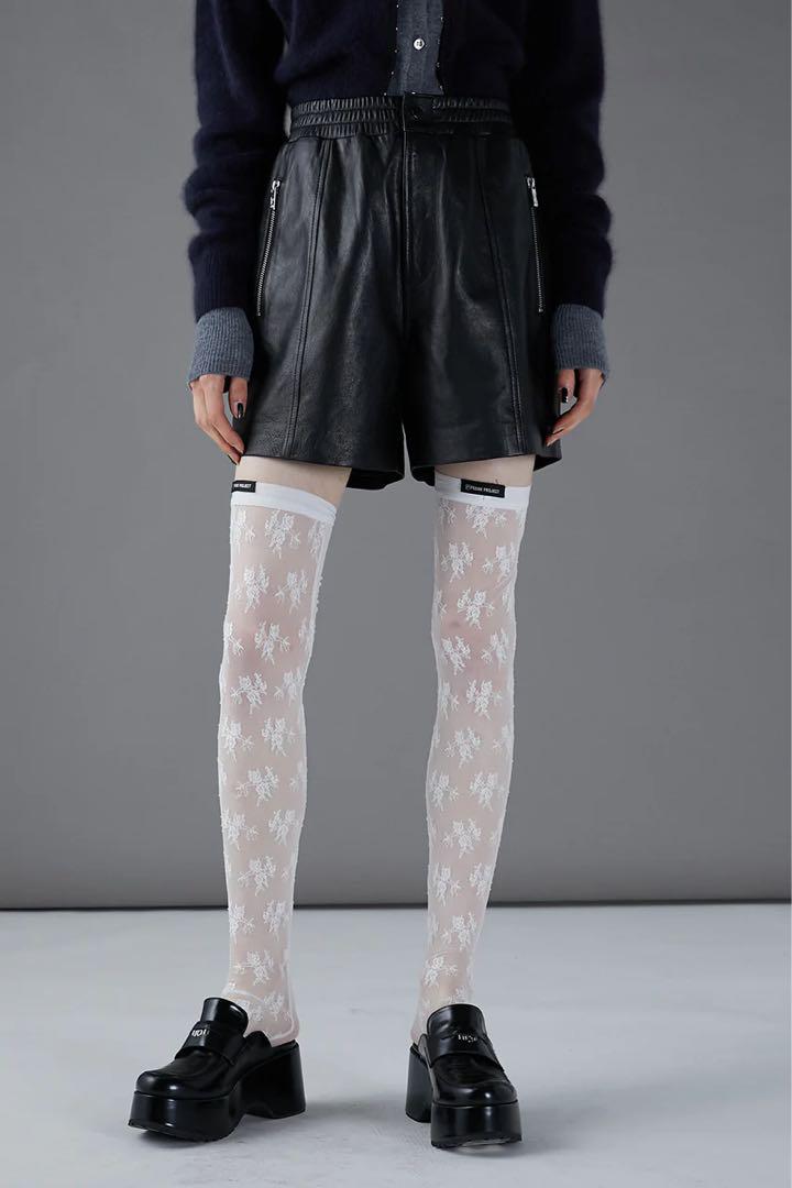 ♡プランクプロジェクト♡レザーショートパンツ　24aw 38 ブラック 羊革　黒