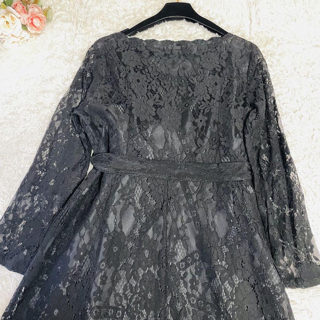 極美品✨大きいサイズ　マザーズドレス　マキシ丈　レース　ブラック　XXL 黒