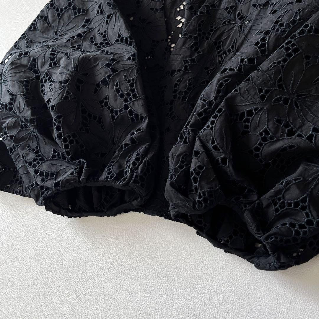 ▼24SS 未使用級✨ティッカ 総レースフラワーノーカラージャケット 羽織 黒