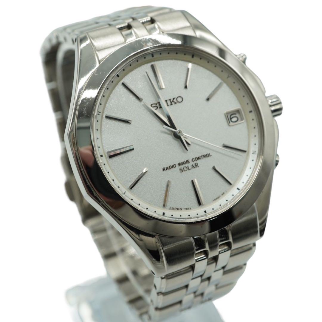 SEIKO　セイコー　腕時計 g2 メンズ　電波ソーラー 白文字盤