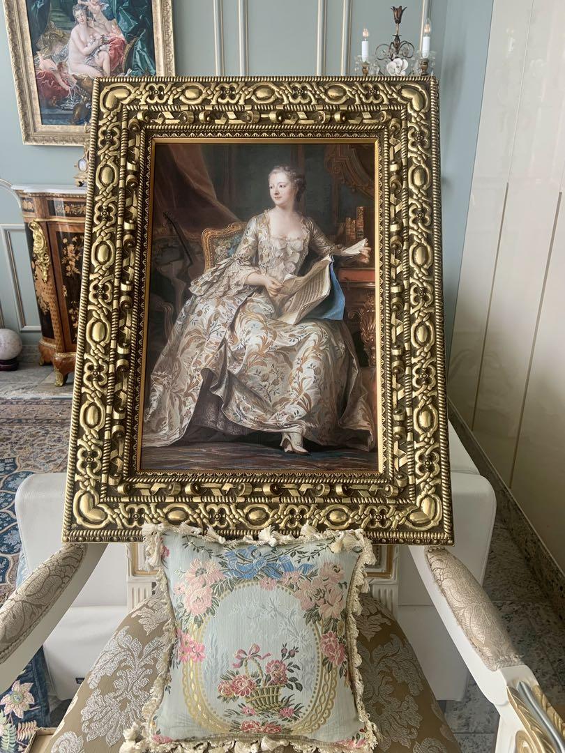 【名画複製】ポンパドゥール夫人肖像画 François Boucher作 大額装 名画複製】ポンパドゥール夫人肖像画 François Boucher作 額装 絵画