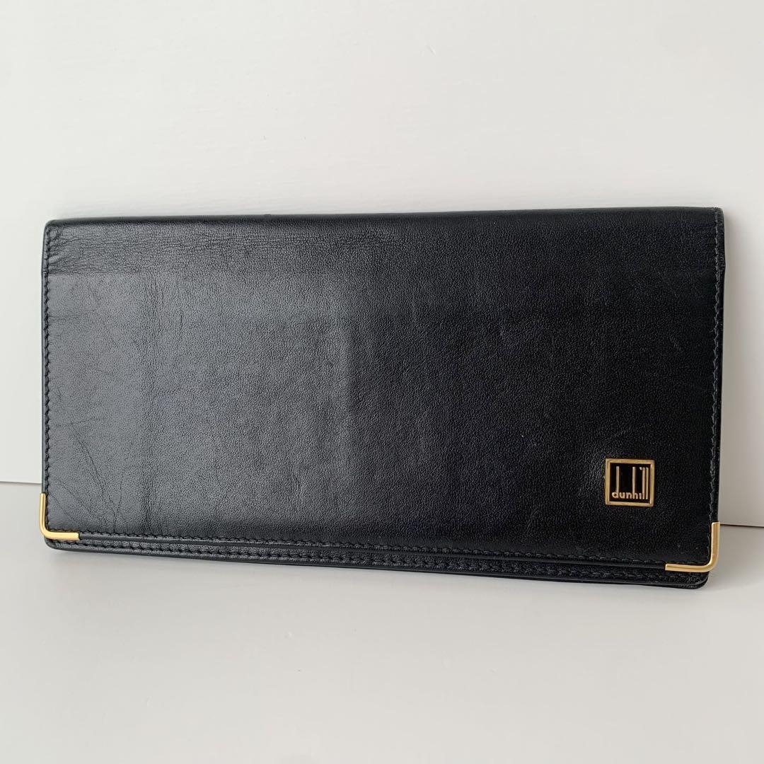 未使用 dunhill ダンヒル 長財布 黒 ブラック ロゴ 箱カード付き