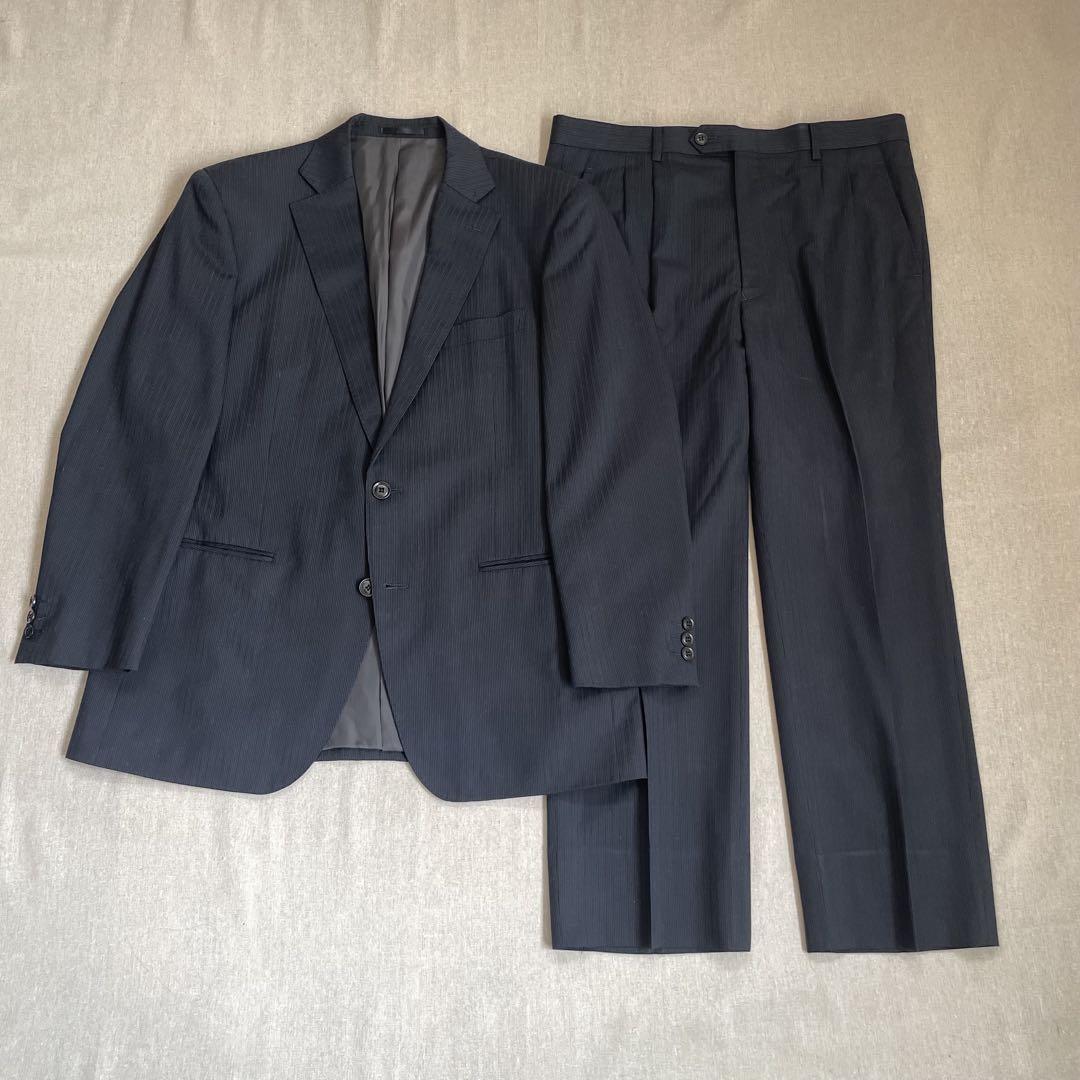 00's vintage セットアップ　スーツ　ストライプ　ビジネス　フォーマル