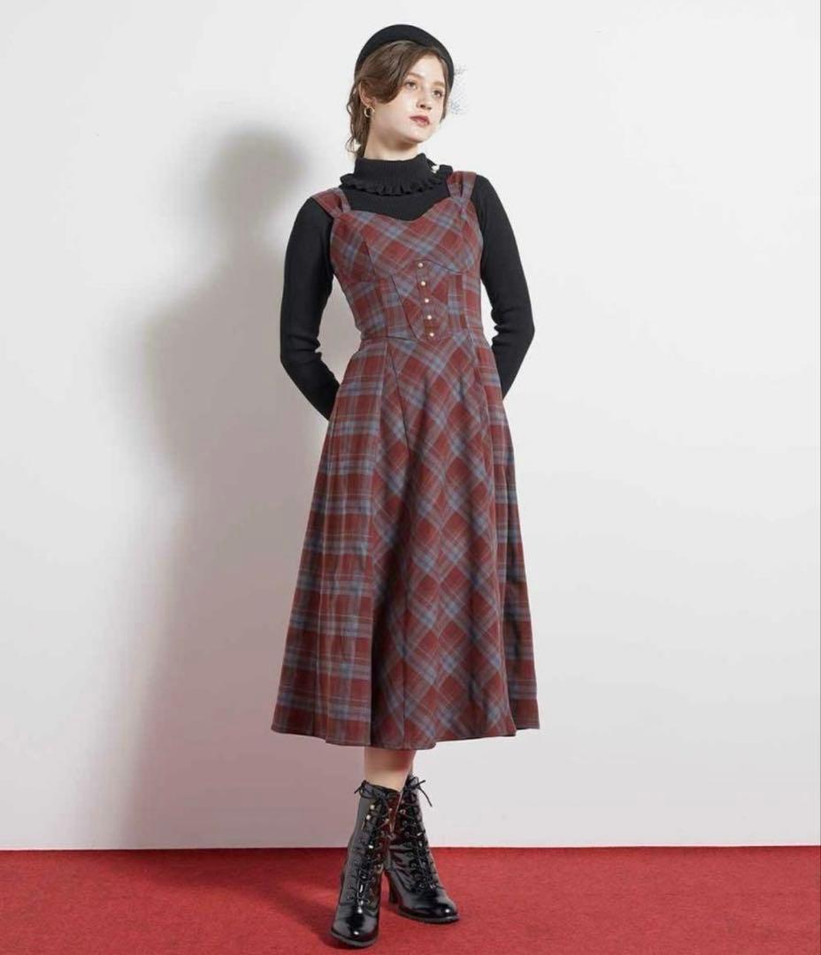 ︎ビスチェチェックワンピース an another angelus SIZE an another angelus