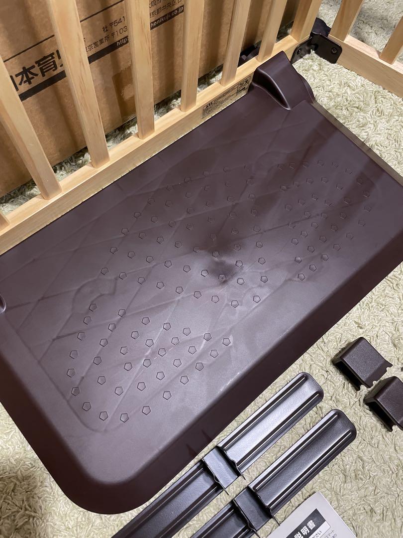 極美品　日本育児 おくだけとせんぼ スマートワイド woody木製 ベビーゲート