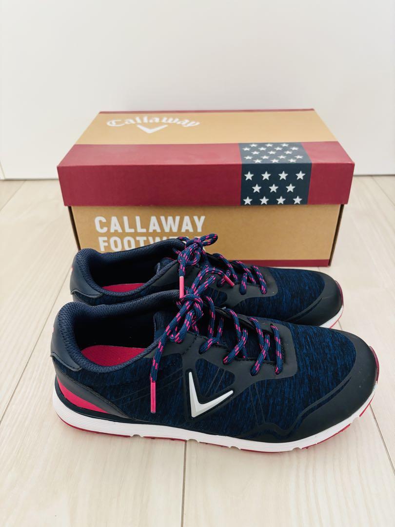 CALLAWAY ゴルフシューズ 女性用 ネイビー/ピンク 箱付き　美品