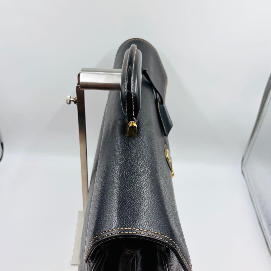 美品】ダンヒル ダレスバッグ ビジネスバッグ レザー ゴールド