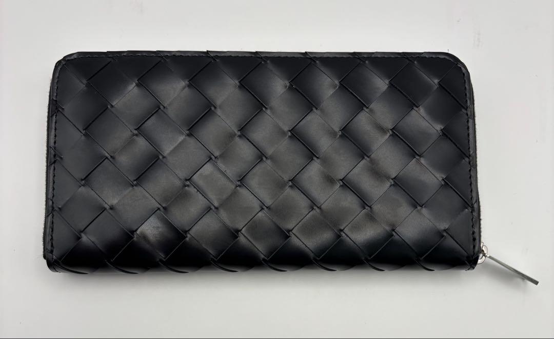 美品BOTTEGA VENETA ボッテガ イントレチャート ラウンドファスナー
