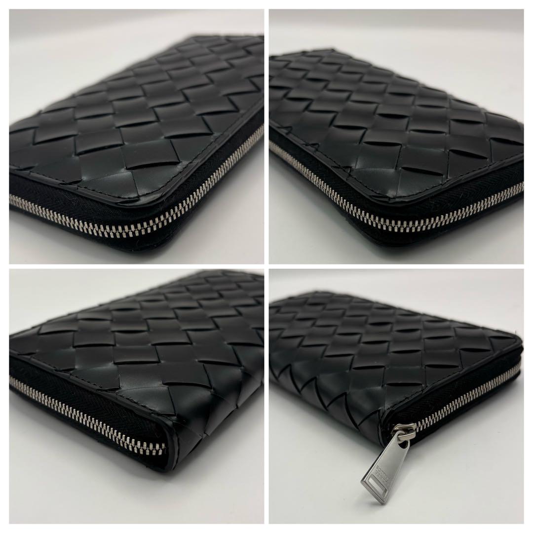 美品BOTTEGA VENETA ボッテガ イントレチャート ラウンドファスナー