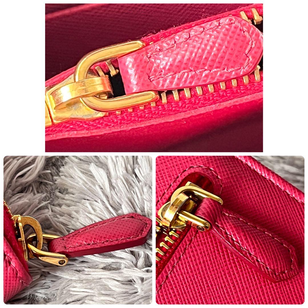 未使用級✨PRADA フィオッコ サフィアーノ L字ラウンドファスナー