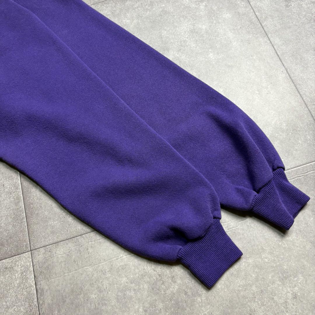 【美品】90s USA製 HANES ヘインズ 無地スウェット 紫 ラグラン