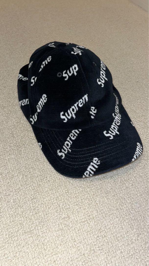 Supreme 2017AW ロゴ キャップ  ベロア 秋冬メンズ