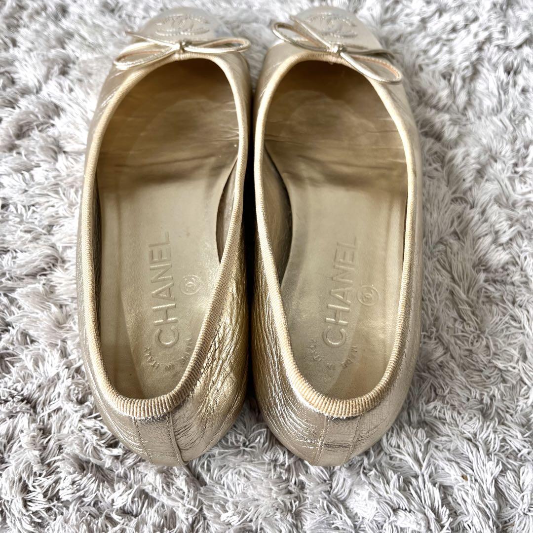 ❥CHANEL【シャネル】ココマーク♡フラットシューズ バレエシューズ シルバー CHANEL（バレエシューズ）のフリマアイテム一覧