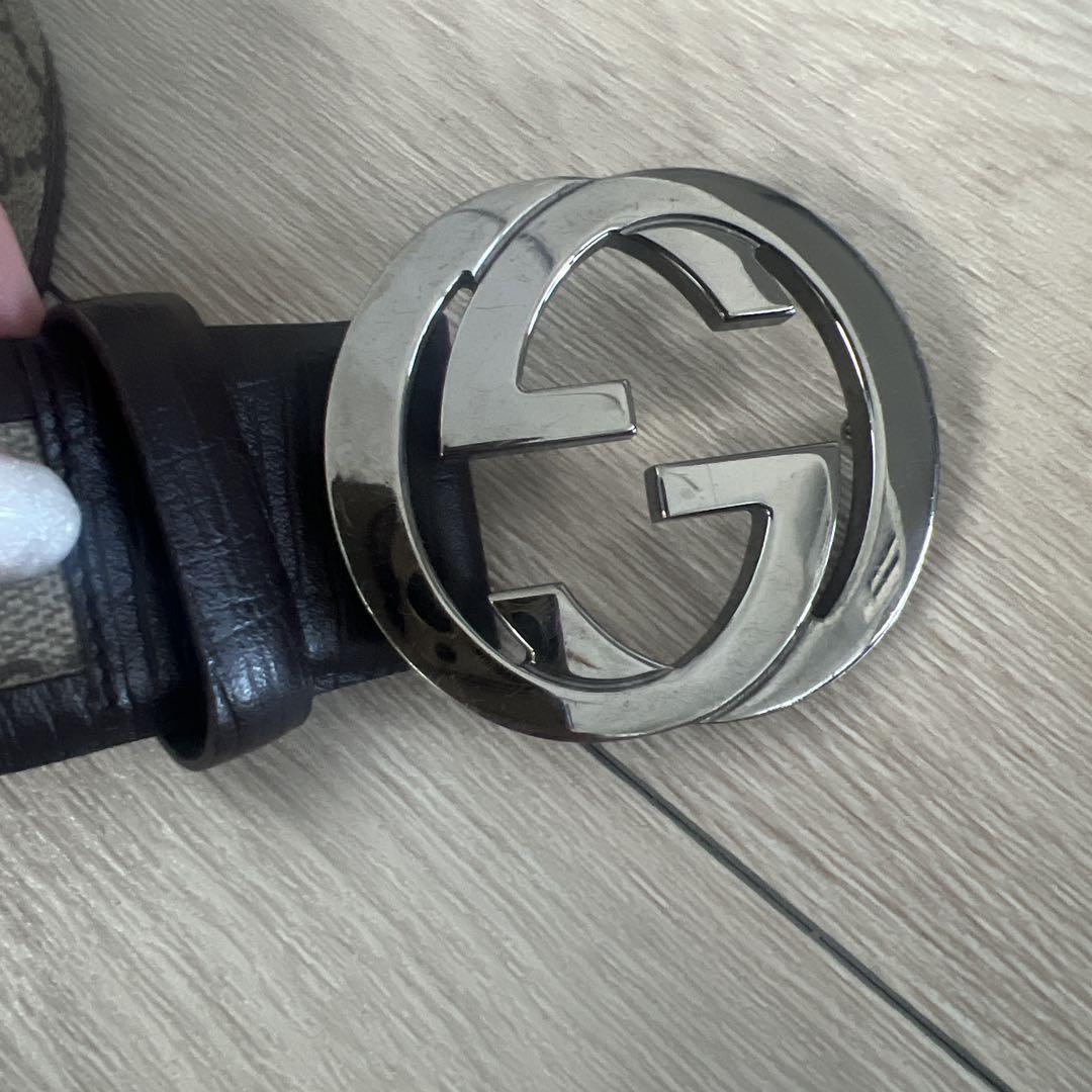 値下げ！Gucci GGパターン ベルト ブラウン Gucci GGパターン ブラウンレザーベルト - メルカリ