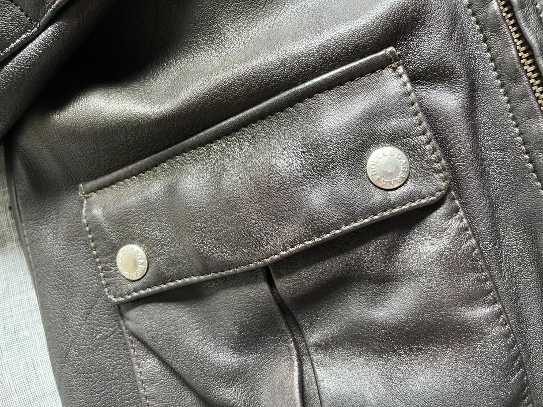 裏地付き DOLCE&GABBANA ドルチェ&ガッバーナ レザー ジャケット