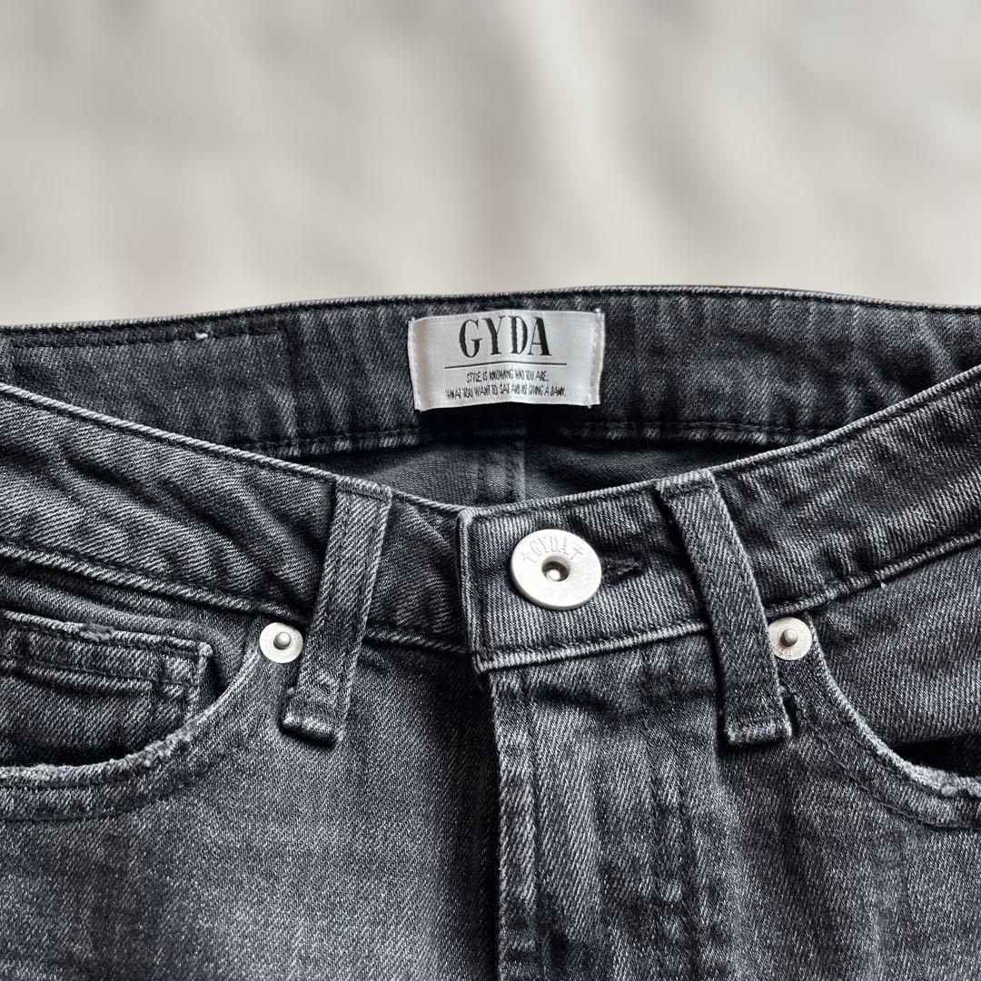 GYDA ミドルウエストSIEDRIPPEDスキニーデニム Ｓ ブラックS GYDA DECORATOM_COM_BR