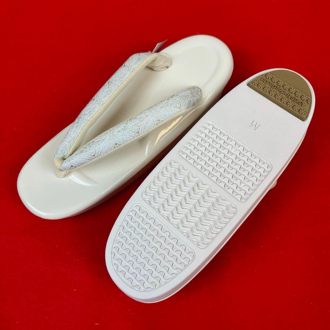 1点のみ 草履 Mサイズ 1458 白 きょうと 着物語 エナメル