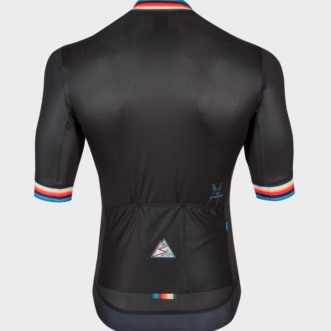 新品 ポールスミス イタリア製 超軽量 ストライプサイクルジャージ Mサイズ 黒 Rapha+Paul Smith Black Jersey ポールスミスデザインのジロ・デ