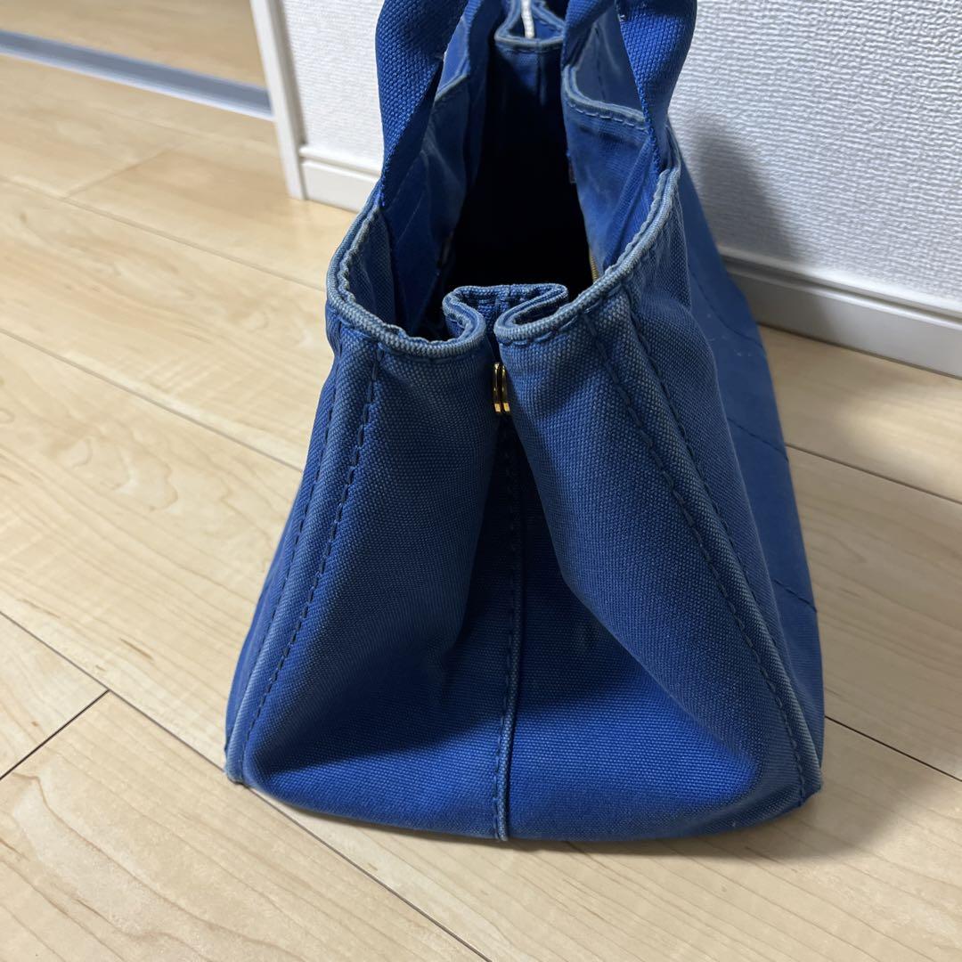 PRADA プラダ ハンドバッグ カナパ キャンバス 手提げ ブルー 青