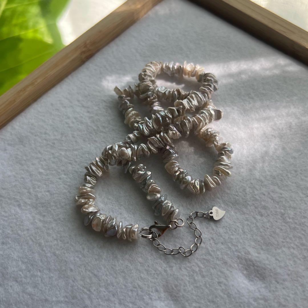 花びらケシパールネックレス 一連パールネックレス