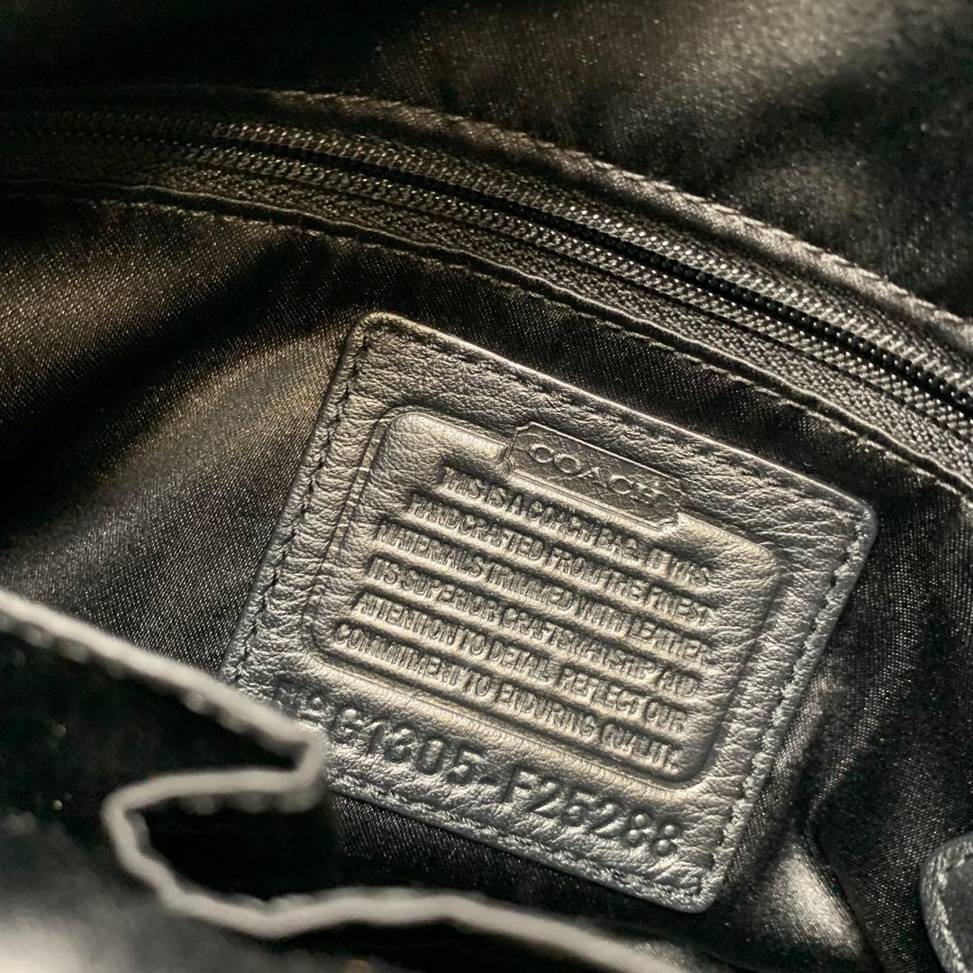 極美品　コーチ　シグネチャー　ショルダー　バッグ　黒　ブラック