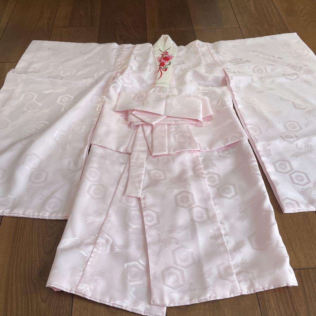 新品】お宮参り 女の子 正絹 絞り柄 着物・長襦袢（プレゼント）