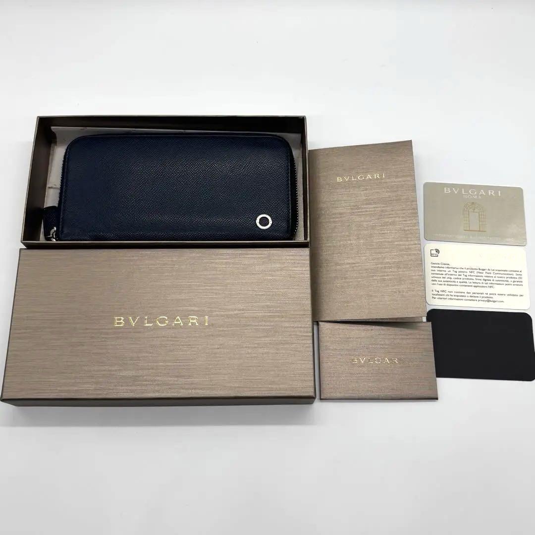 付属品完備✨️BVLGARI 長財布 ラウンドジップ シルバー金具