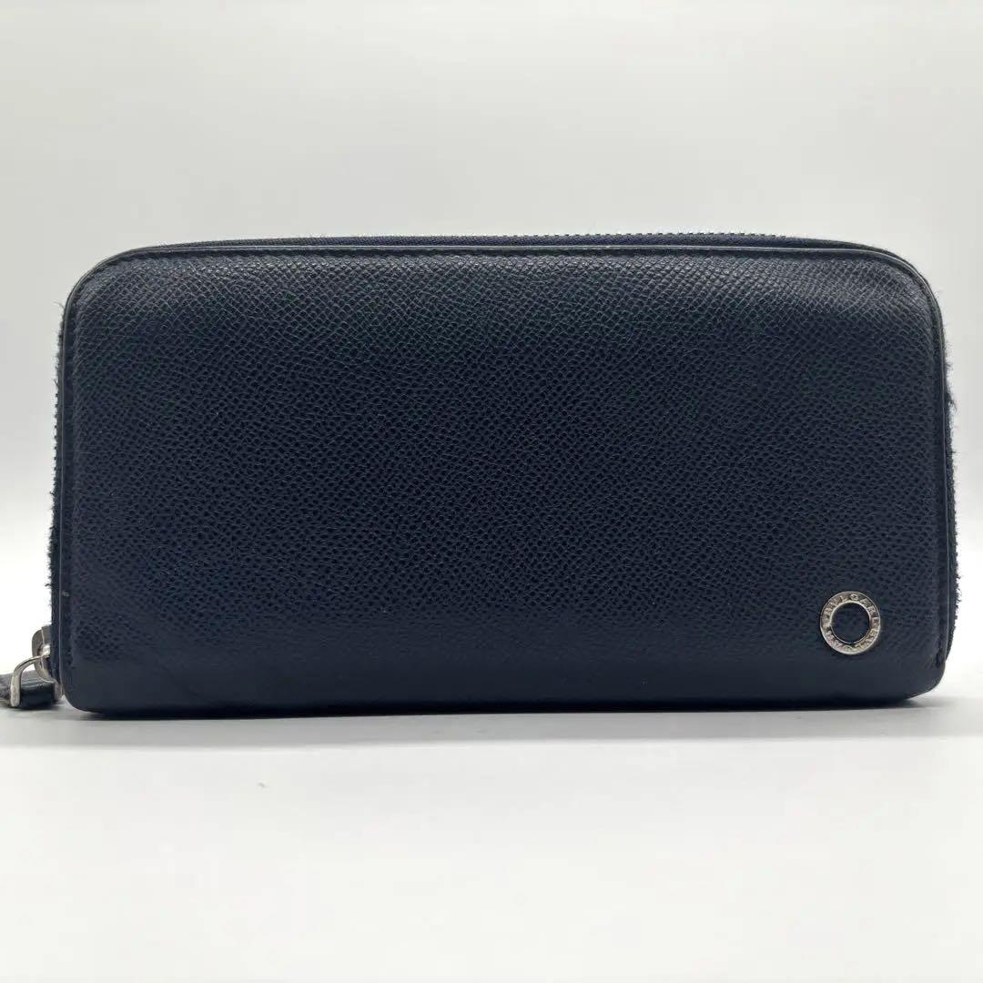 宅配 付属品完備✨️BVLGARI シルバー金具 ラウンドジップ 長財布 小物