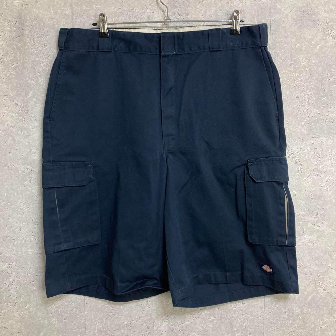 ディッキーズ　カーゴ　ハーフパンツ　ビックサイズ　ネイビーW40