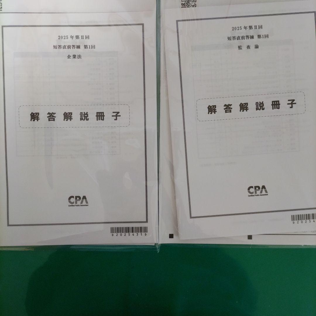 SNbass様用【まとめ売り】東京cpa 答練短答論文