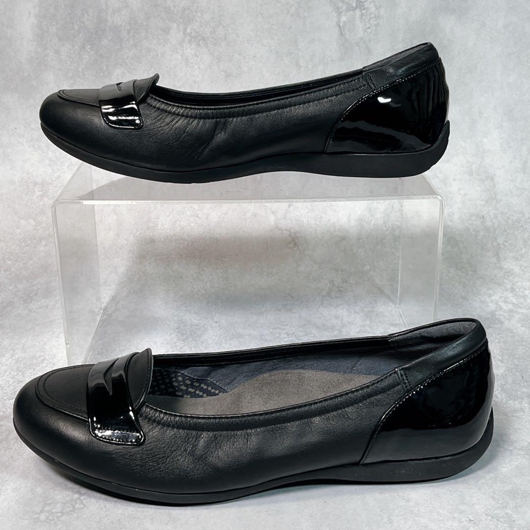 ☆美品☆【ペダラ】パンプス　(23) フラット　コンフォート　レザー　GEL 黒