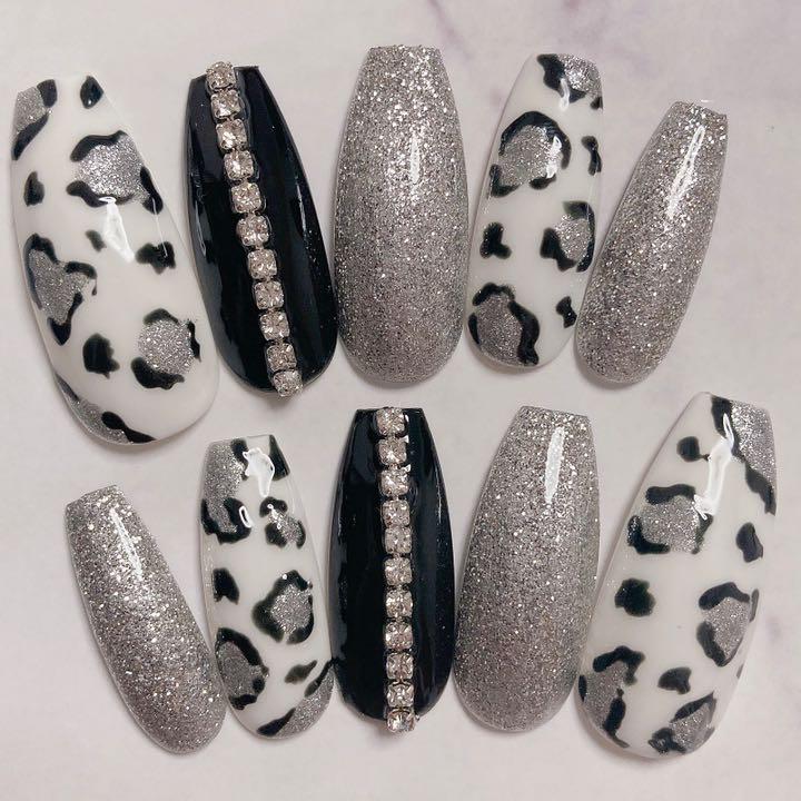 ネイルチップ ロングネイル ギャルネイル レオパード Bk0qn4hw1p Al Saddah Com