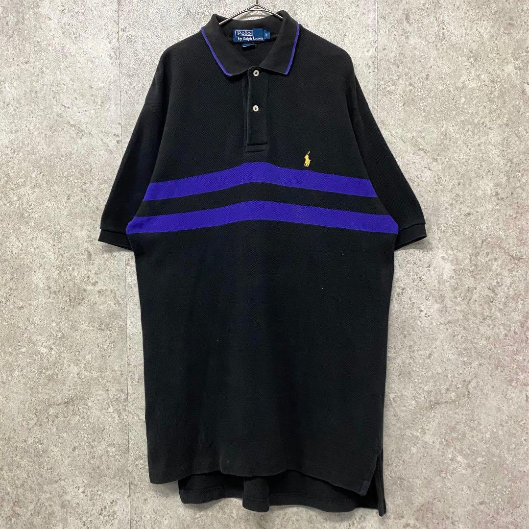 【希少デザイン☆EURO輸入90s】ポロバイラルフローレン ポロシャツ メンズL