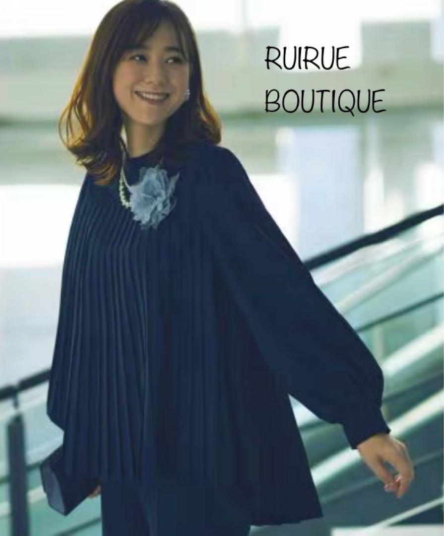 RUIRUE BOUTIQUE プリーツフレアトップス＆パンツスーツ
